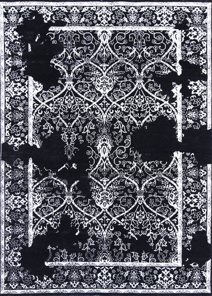 Bombay Black, 235x168 cm, Wool and Silk, India