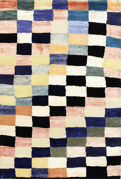 Tiles, 183x123 cm, Wool and Silk, India