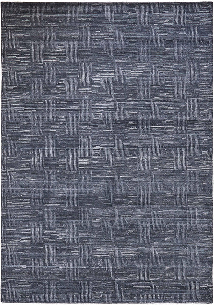 FloorArt Grid Grey, Various Sizes, Wool and Silk, India